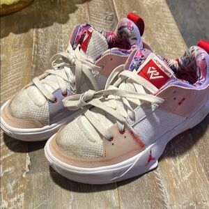 Jordan White and Red Sneakers